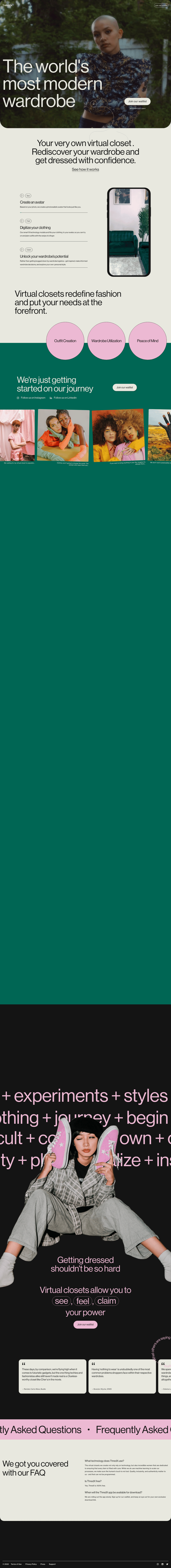 ThredX desktop landing page