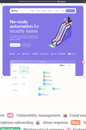 Tines landing page