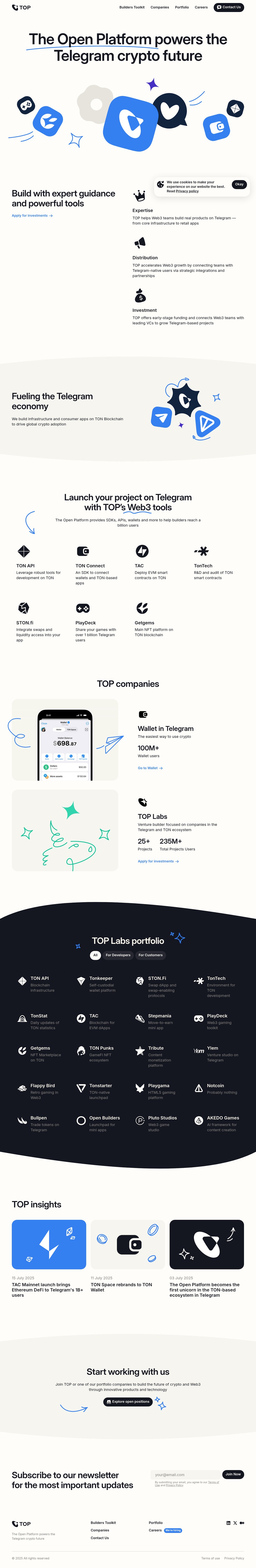 TOP: The Open Platform desktop landing page