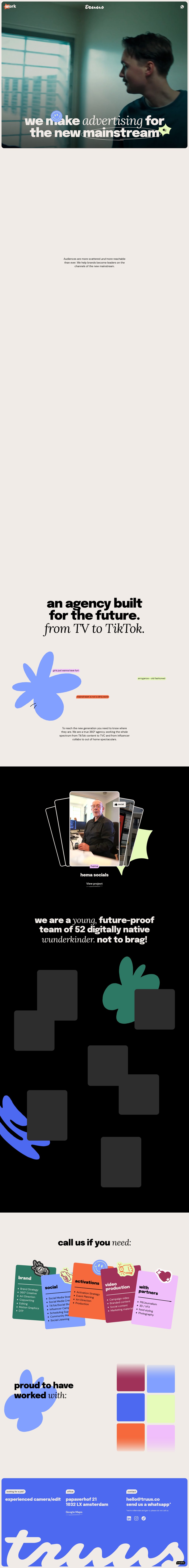 Truus desktop landing page