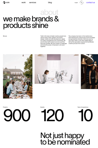 Tubik Studio landing page