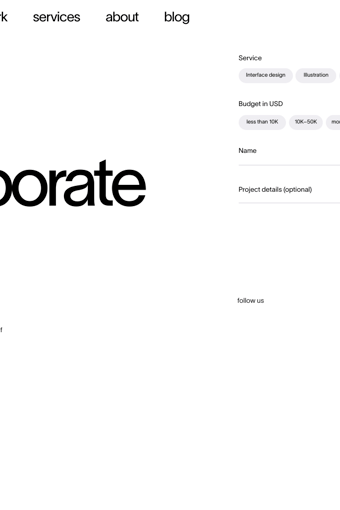 Tubik Studio landing page