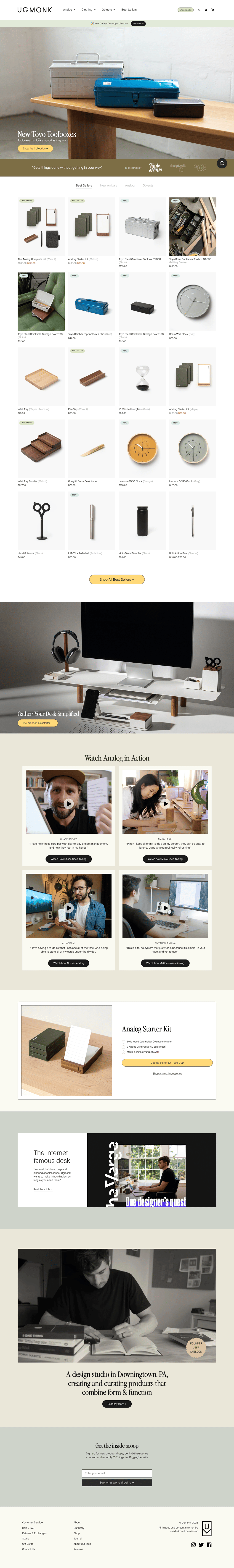 Ugmonk desktop landing page