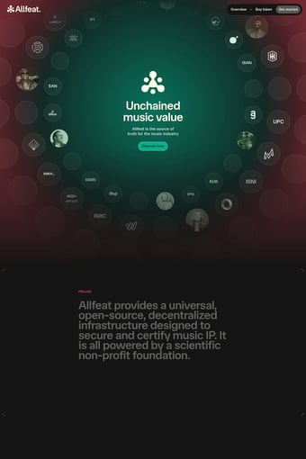 Unchained music value • Allfeat landing page