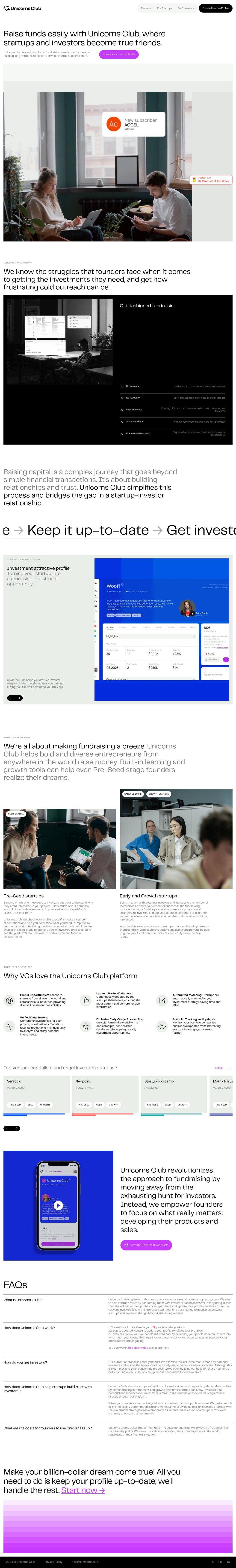 Unicorns Club (unicorns.club) desktop landing page