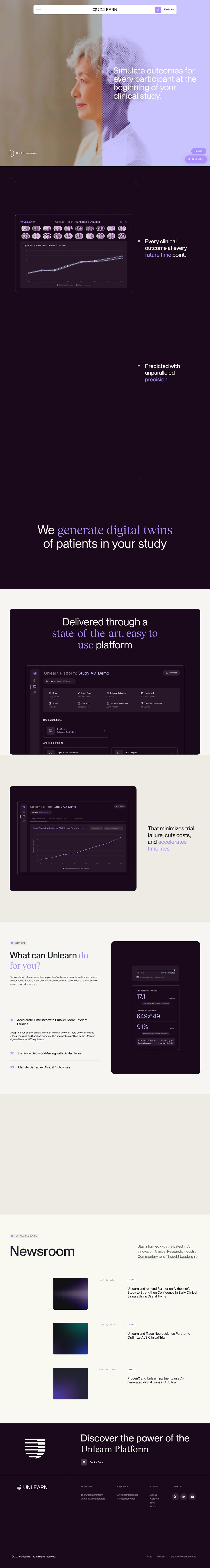 Unlearn desktop landing page