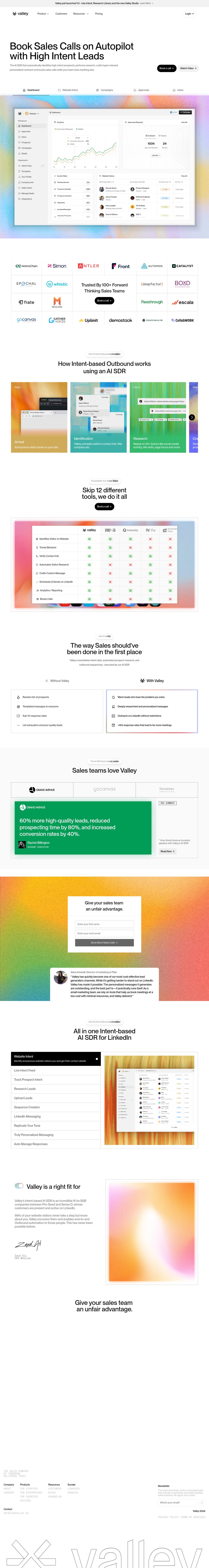 Valley desktop landing page