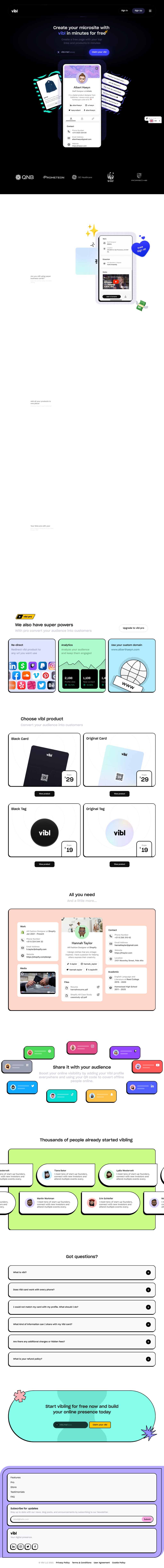Vibl desktop landing page