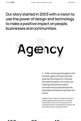 Visualizers landing page