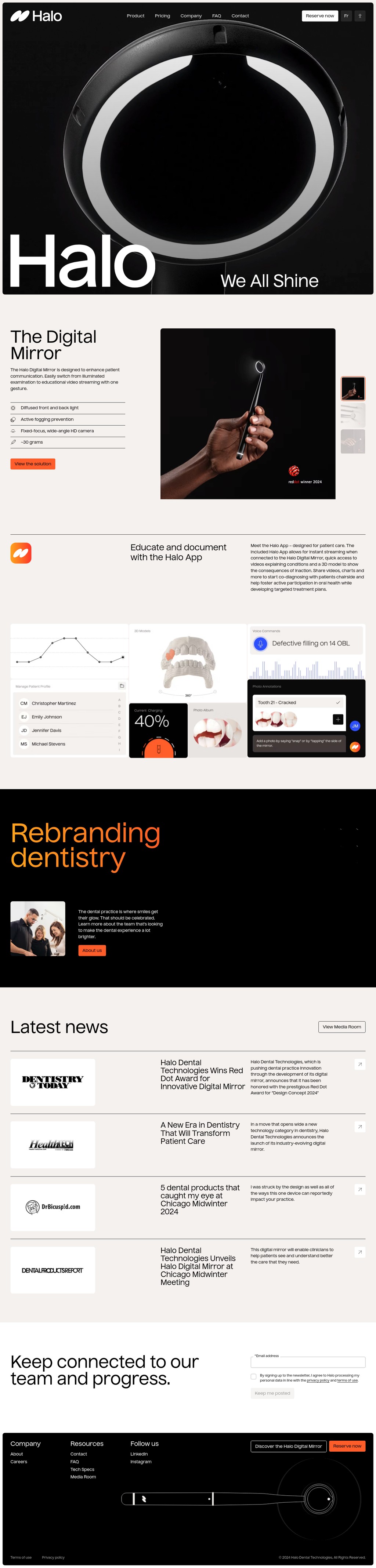We all shine desktop landing page