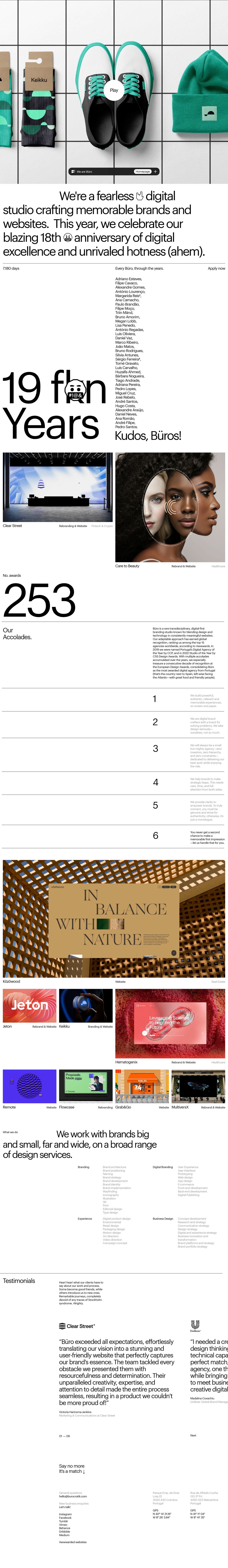 We are Büro desktop landing page