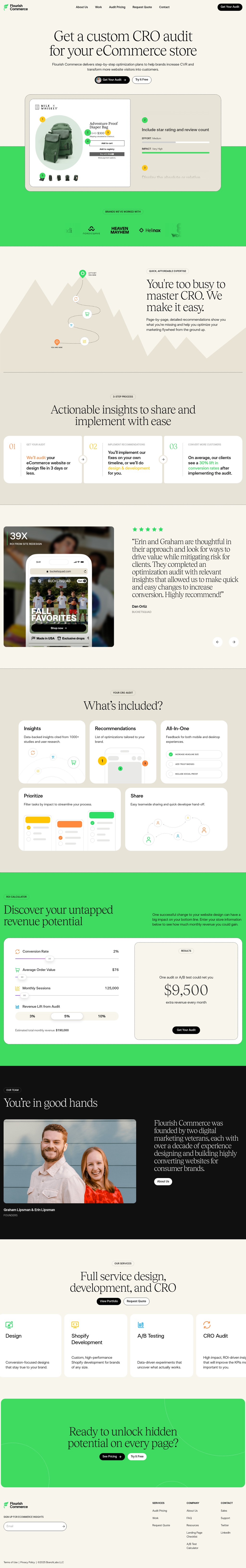 Website optimization for top desktop landing page