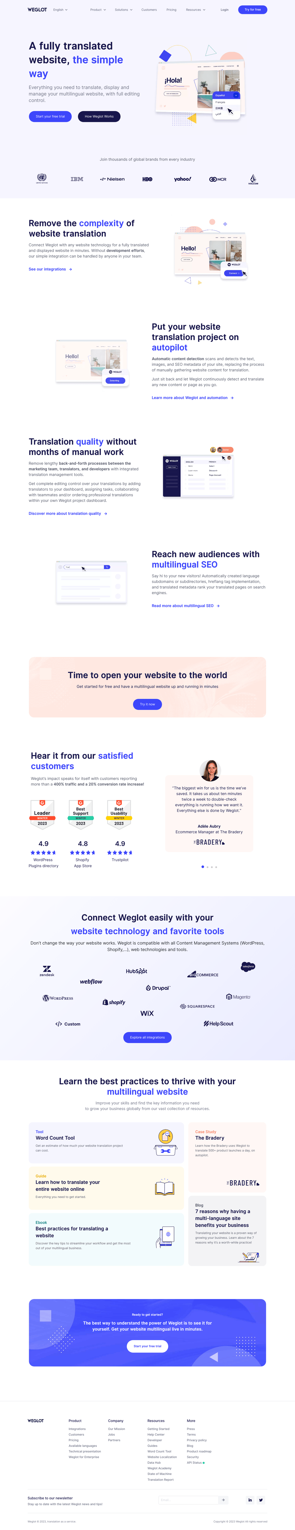 Weglot desktop landing page