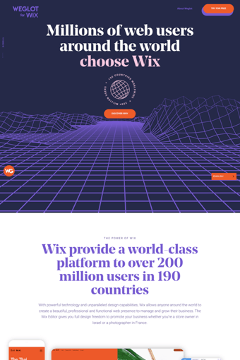 Weglot for Wix landing page