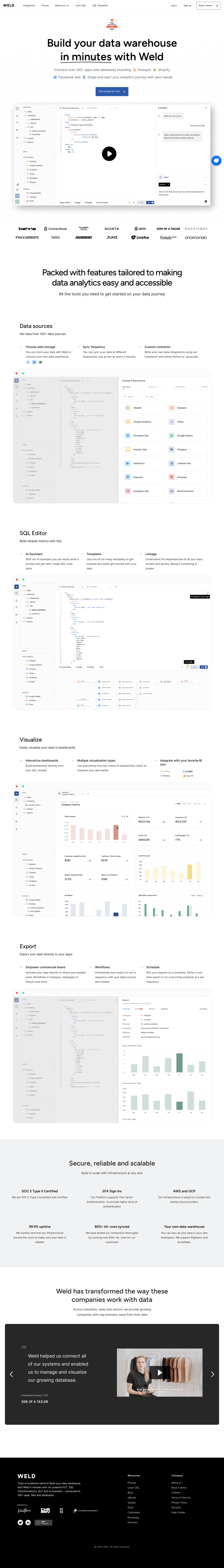 Weld desktop landing page