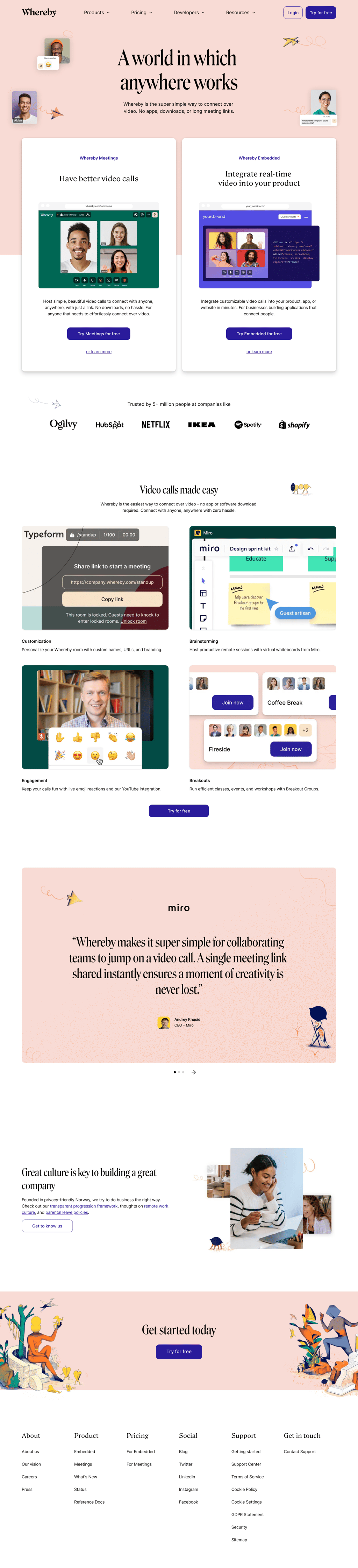 Whereby desktop landing page