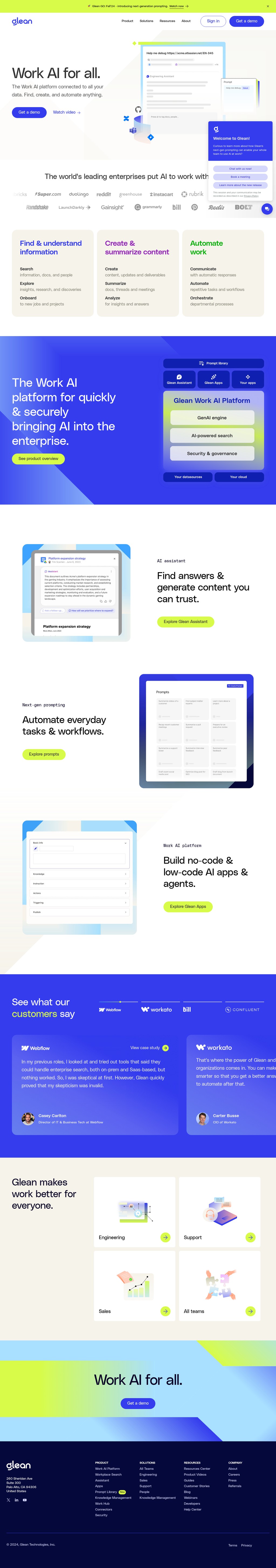 Work AI for all desktop landing page