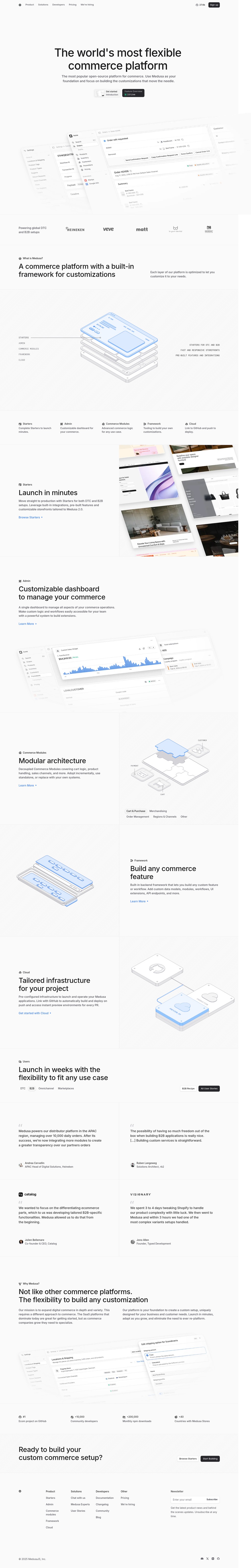 World's most flexible commerce platform desktop landing page