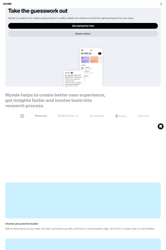 Wynde landing page