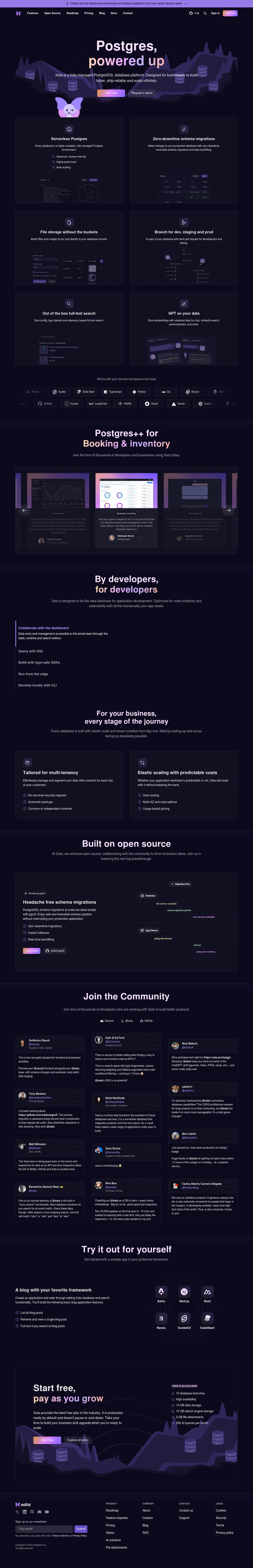 Xata desktop landing page