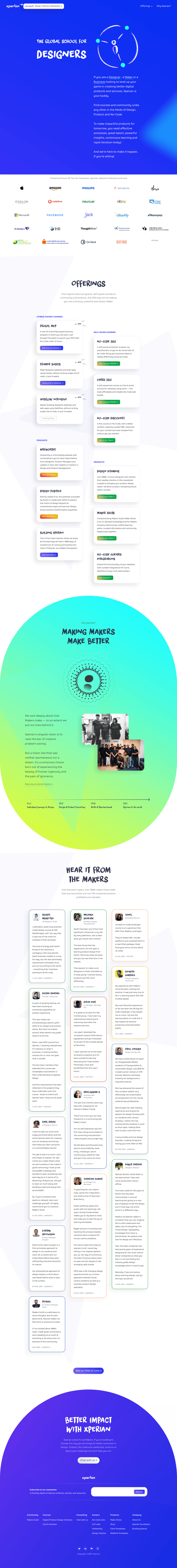 Xperian desktop landing page