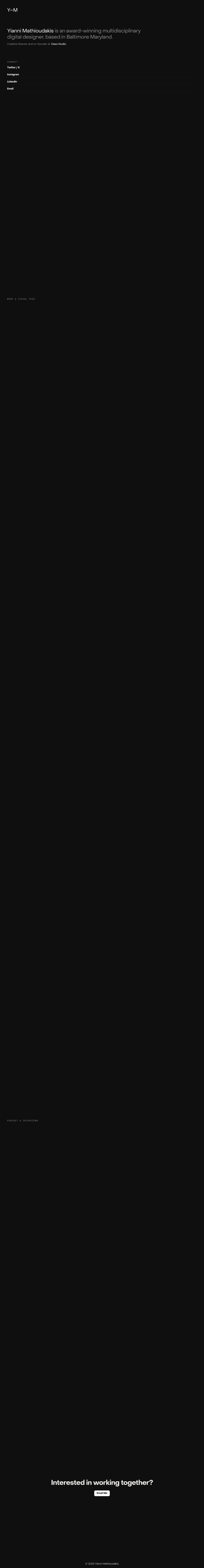 Yianni Mathioudakis desktop landing page