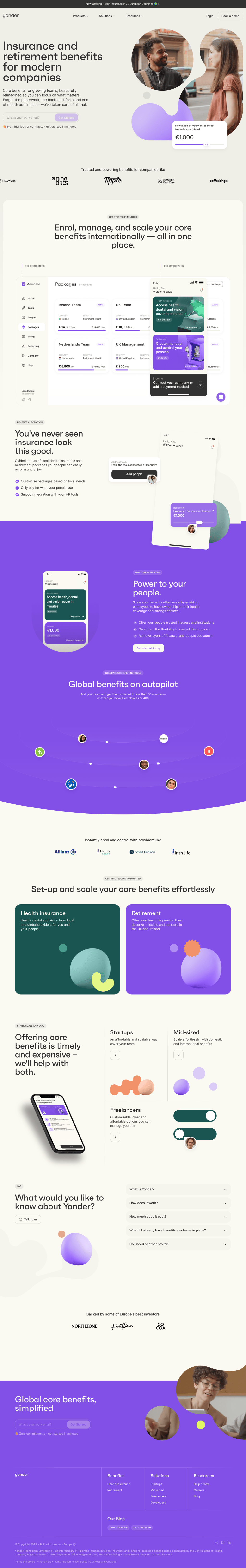 Yonder desktop landing page