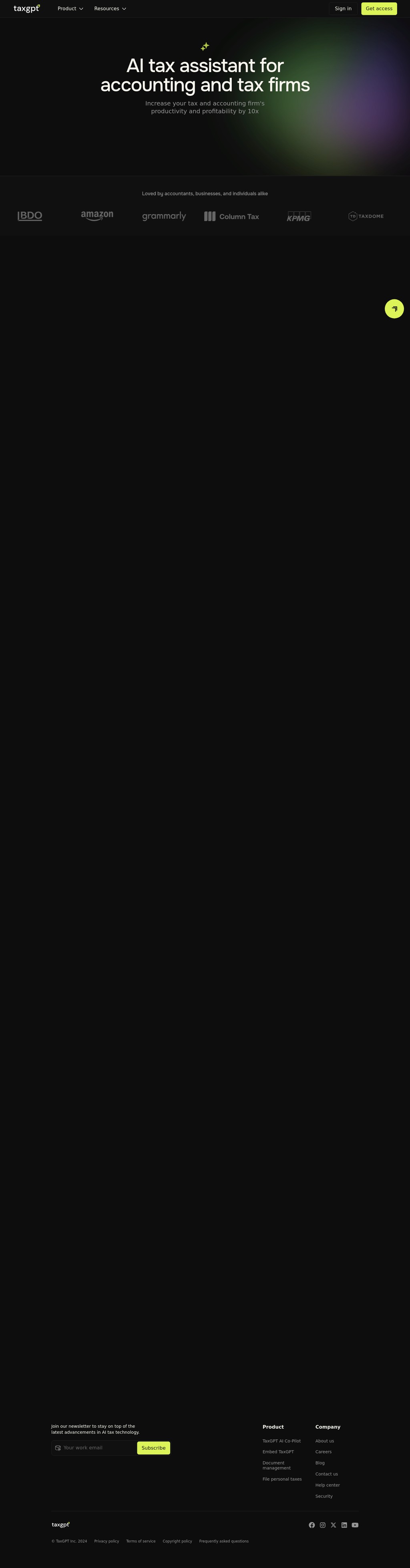 Your AI Tax Assistant desktop landing page