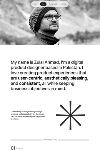 Zulal Amhad landing page