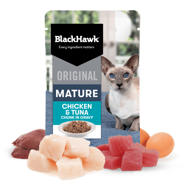 Black Hawk Original Adult Mature Chicken & Tuna In Gravy Senior Wet Cat Food
