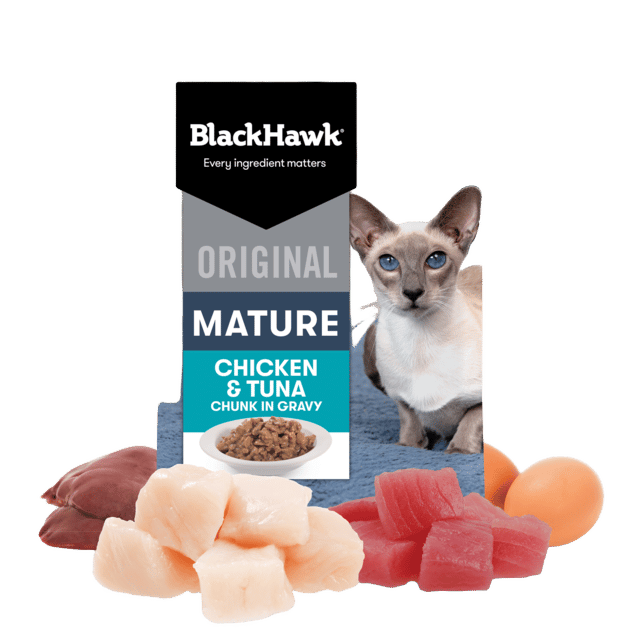 Black Hawk Original Adult Mature Chicken & Tuna In Gravy Senior Wet Cat Food