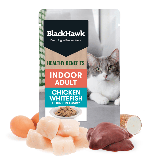 Black Hawk Healthy Benefits Adult Indoor Chicken & Fish In Gravy Wet Cat Food