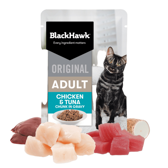 Black Hawk Original Adult Chicken & Tuna In Gravy Wet Cat Food - 85g X 48