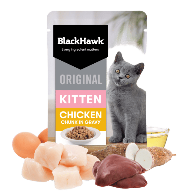 Black Hawk Original Kitten Chicken In Gravy Wet Cat Food - 85g X 24