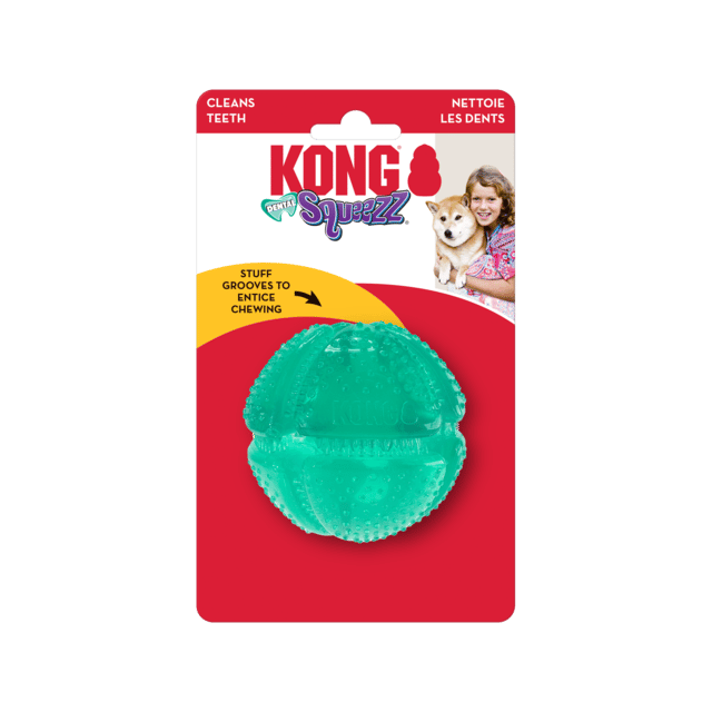 Kong Squeezz Dental Ball Dog Toy - Medium