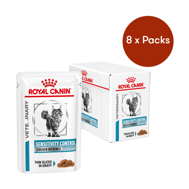 Royal Canin Vet Sensitivity Control Chicken & Rice Wet Cat Food Pack - 85g X 96
