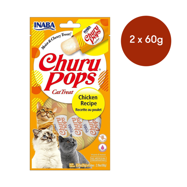 Inaba Churu Pops Chicken Cat Treats - 120g (2 X 60g)