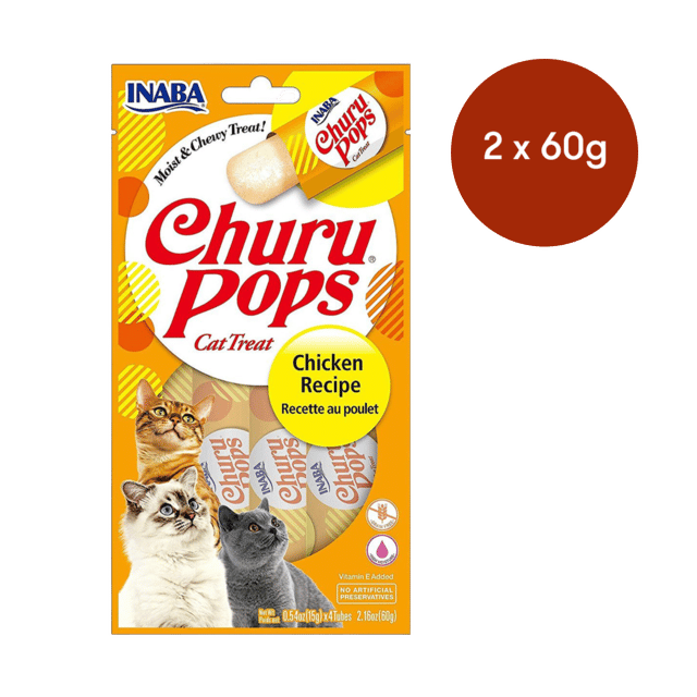 Inaba Churu Pops Chicken Cat Treats - 120g (2 X 60g)