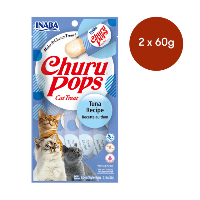 Inaba Churu Pops Tuna Cat Treats - 120g (2 X 60g)