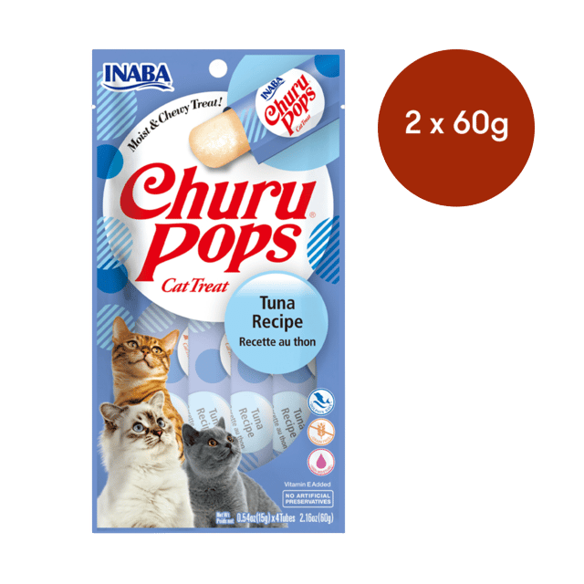 Inaba Churu Pops Tuna Cat Treats - 120g (2 X 60g)