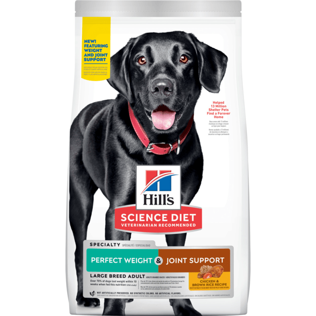 Hill's Science Diet Adult Perfect Weight Large Breed + Joint Support Chicken Recipe Dry Dog Food - 22.6kg (2x 11.3kg Bags)