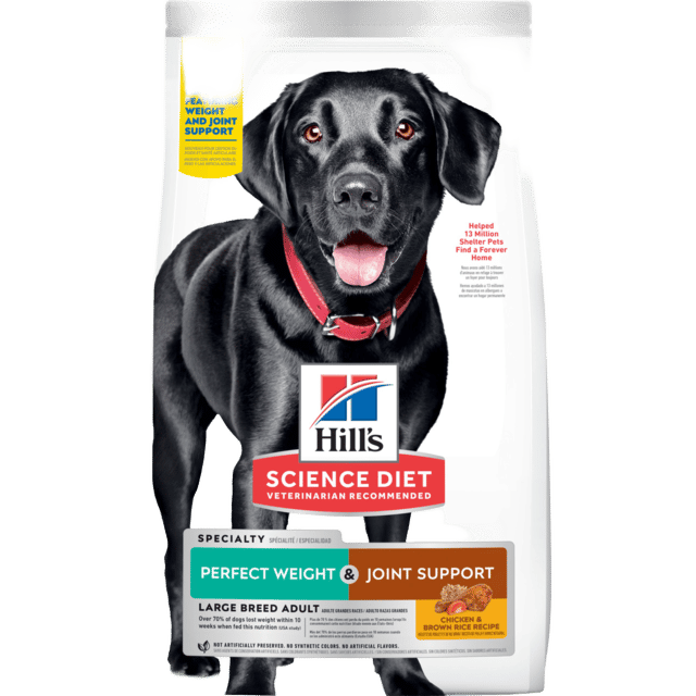 Hill's Science Diet Adult Perfect Weight Large Breed + Joint Support Chicken Recipe Dry Dog Food - 22.6kg (2x 11.3kg Bags)