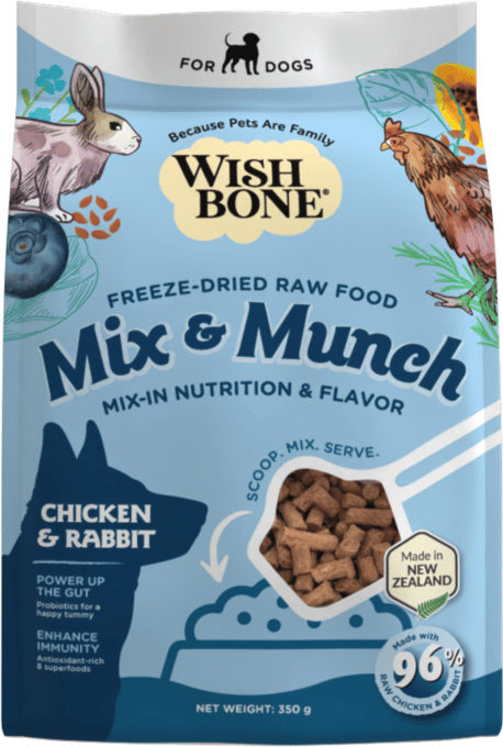 Wishbone Mix & Munch Chicken & Rabbit Freeze Dried Dog Food Topper
