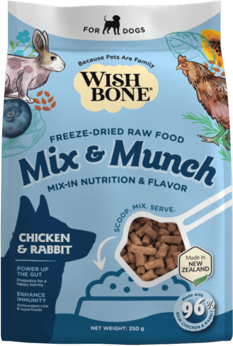 Wishbone Mix & Munch Chicken & Rabbit Freeze Dried Dog Food Topper
