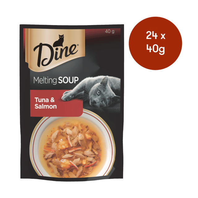 Dine Melting Soup Tuna & Salmon Wet Cat Food - 40g X 24