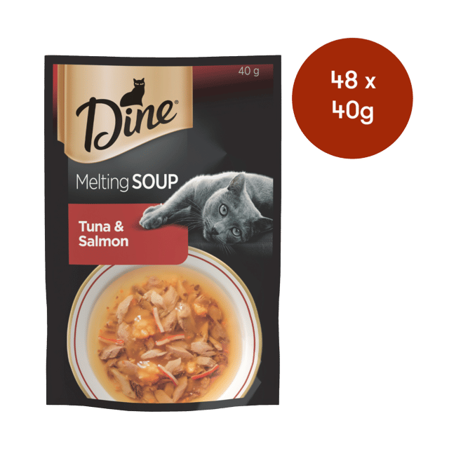 Dine Melting Soup Tuna & Salmon Wet Cat Food - 40g X 48