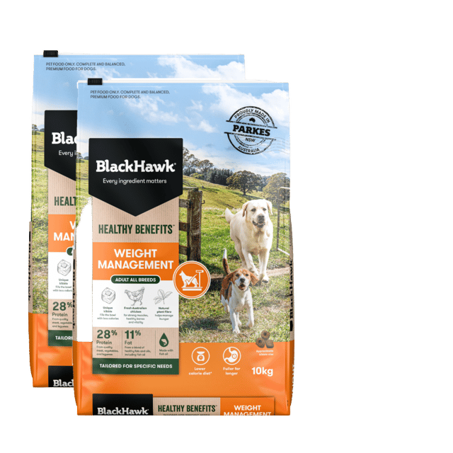 Black Hawk Healthy Benefits Weight Management Dry Dog Food - 20kg (2 X 10kg Bags)