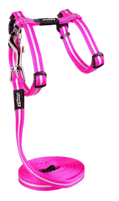 Rogz Alleycat Cat Harness & Lead Set - Pink, Small