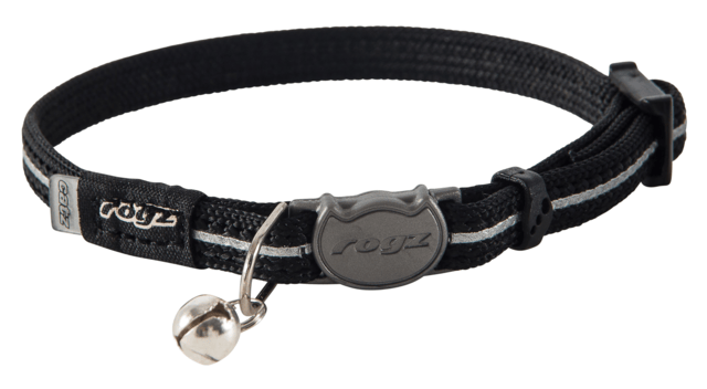 Rogz Alleycat Safeloc Cat Collar - Black - Small
