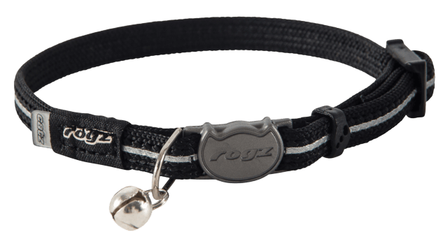 Rogz Alleycat Safeloc Cat Collar - Black - Small